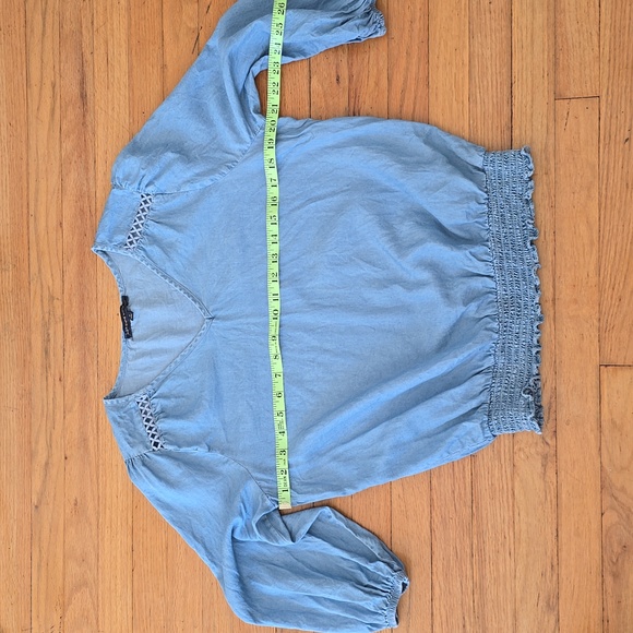 Adrienne Vittadini Adrienne Denim V-NECK Casual Blouse Women Size M - Picture 6 of 10